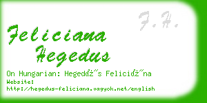 feliciana hegedus business card